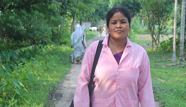 Portrait of woman standing, in India