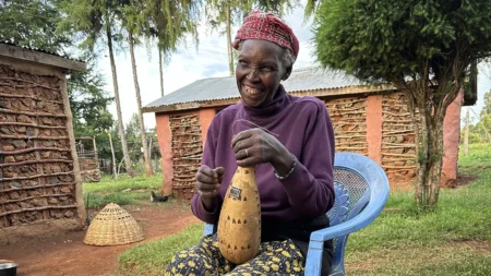 Sharing her love of bead work